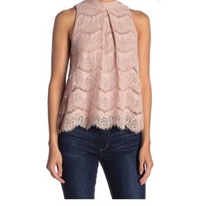 🎉NWOT Beautiful Lace Top Blush Size XS